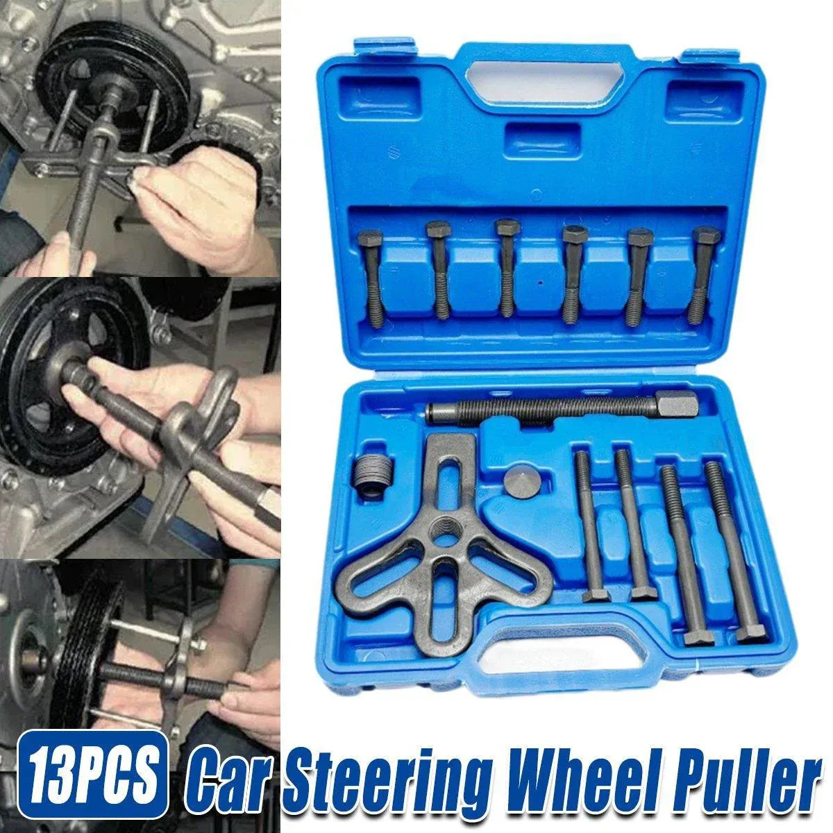 13 Piece Steering Wheel Removal Tool Kit Automotive Repair Disassembly Set